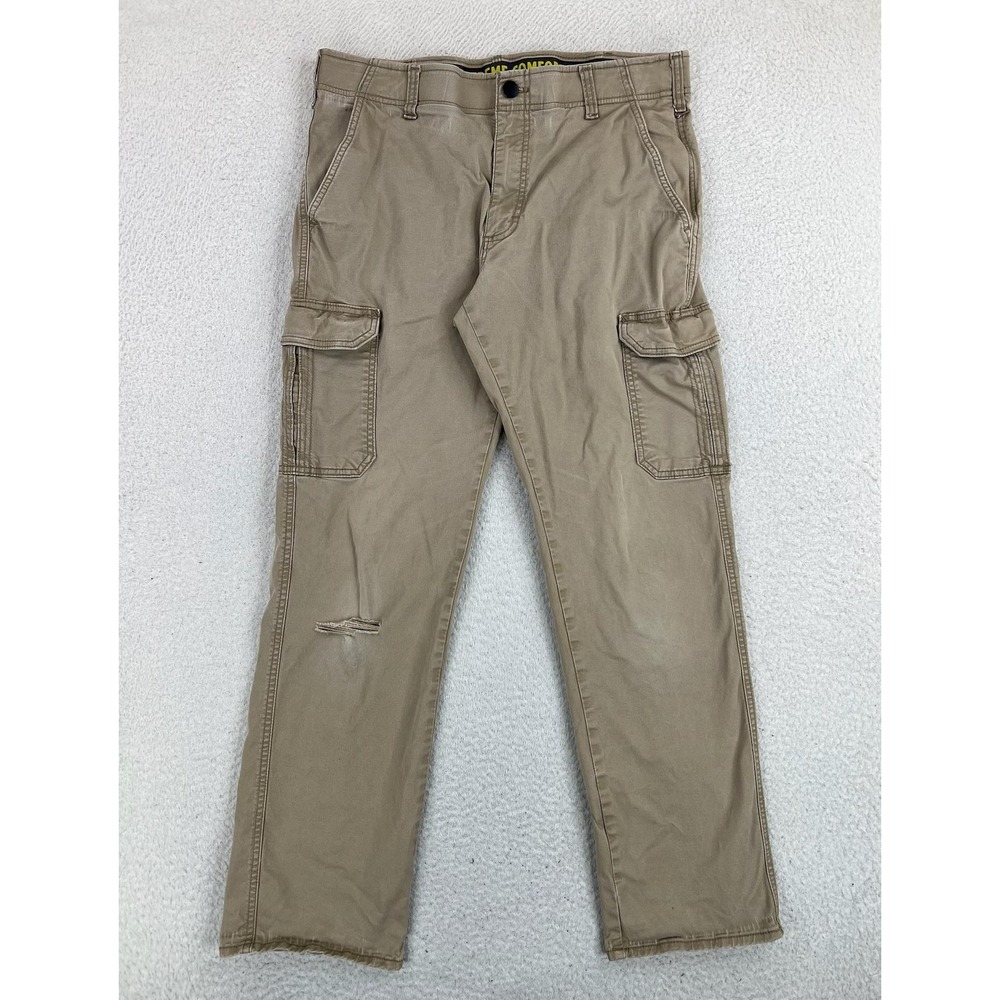 Lee Extreme Comfort Cargo Pants Mens 34x32 Beige Regular Fit Stretch Workwear